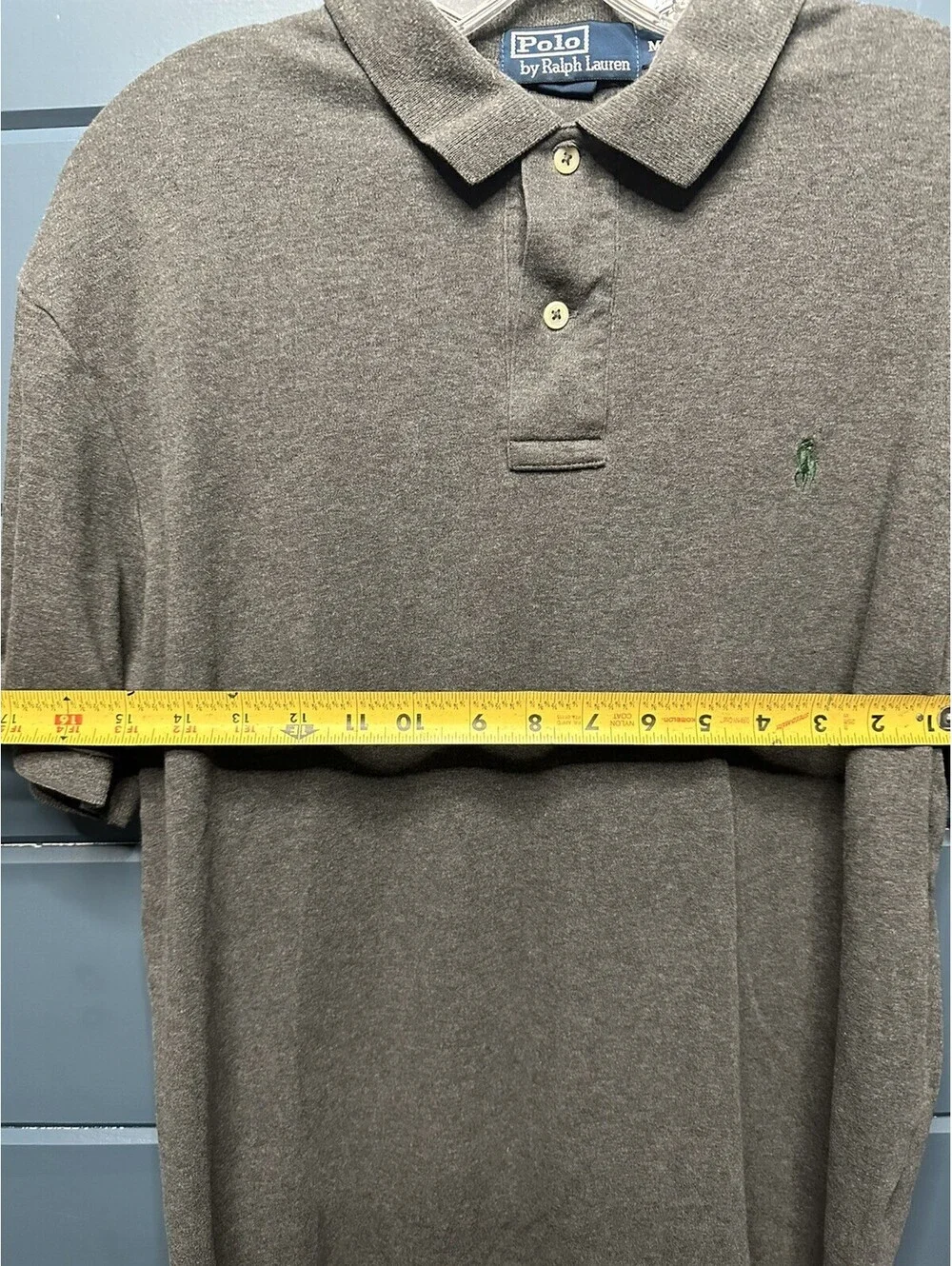 Polo Ralph Lauren Shirt Custom Fit Logo Cotton Classic Gray Size M